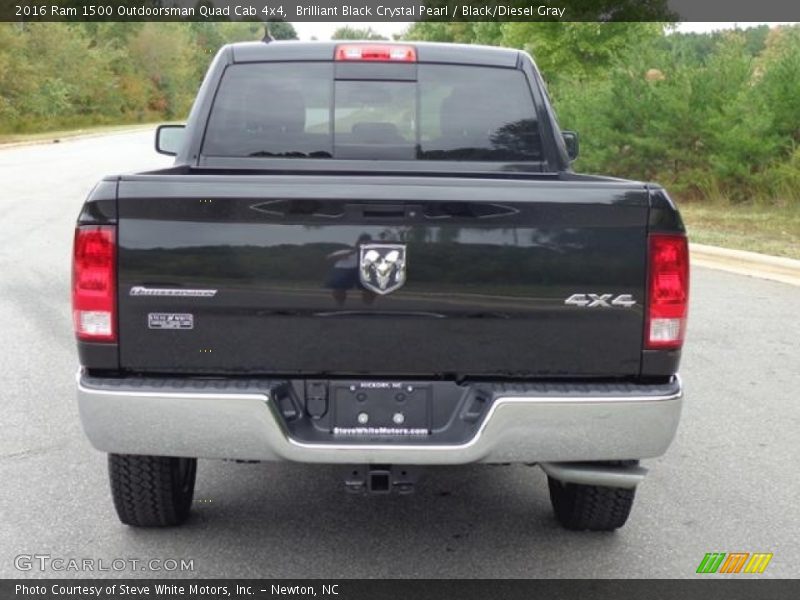 Brilliant Black Crystal Pearl / Black/Diesel Gray 2016 Ram 1500 Outdoorsman Quad Cab 4x4