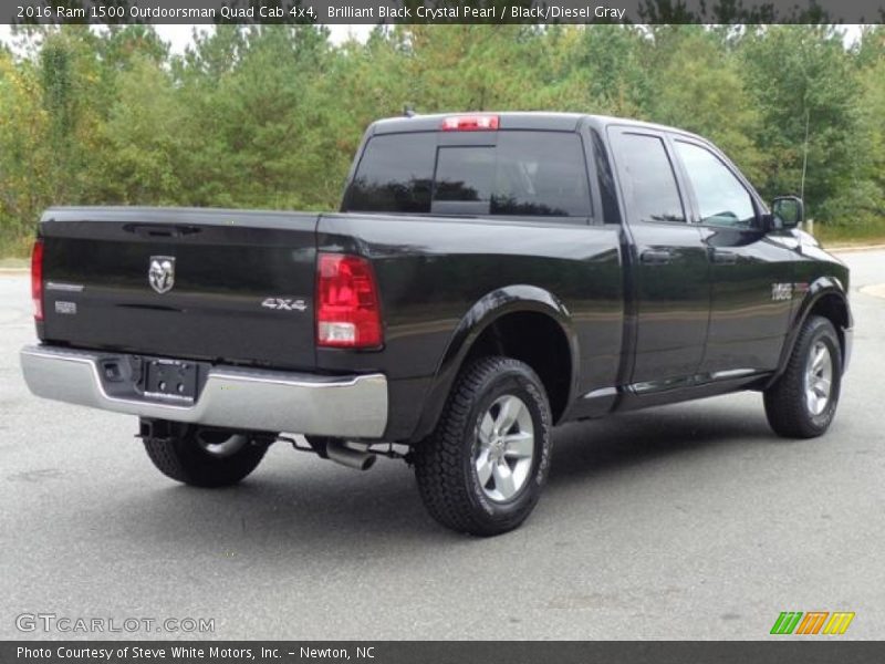 Brilliant Black Crystal Pearl / Black/Diesel Gray 2016 Ram 1500 Outdoorsman Quad Cab 4x4