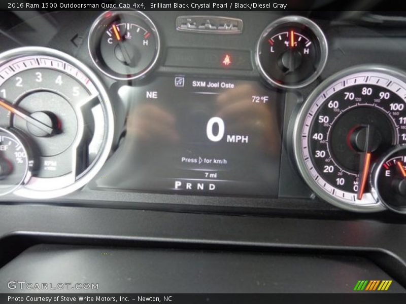 Brilliant Black Crystal Pearl / Black/Diesel Gray 2016 Ram 1500 Outdoorsman Quad Cab 4x4