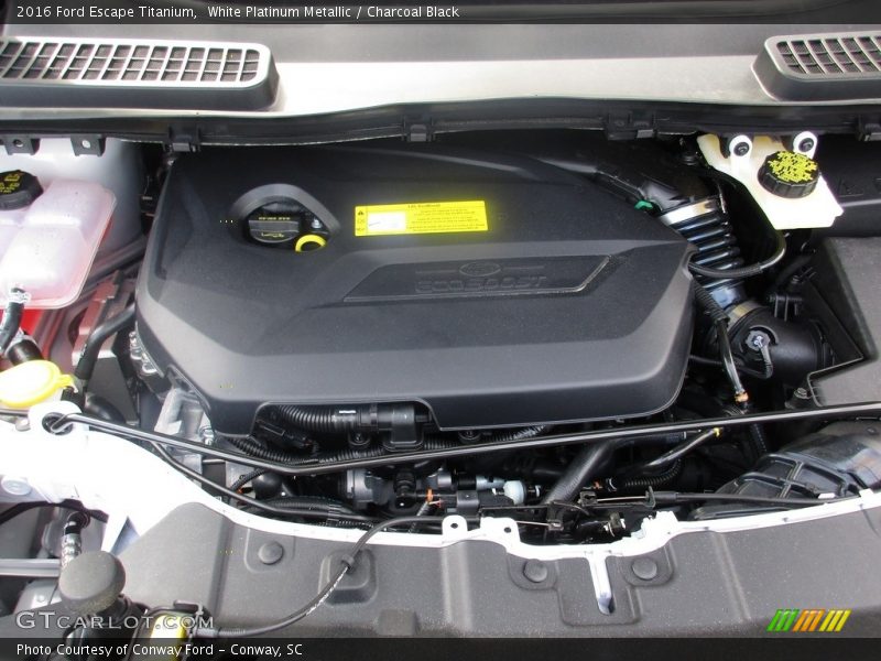 White Platinum Metallic / Charcoal Black 2016 Ford Escape Titanium