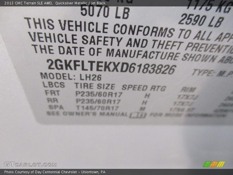 Quicksilver Metallic / Jet Black 2013 GMC Terrain SLE AWD