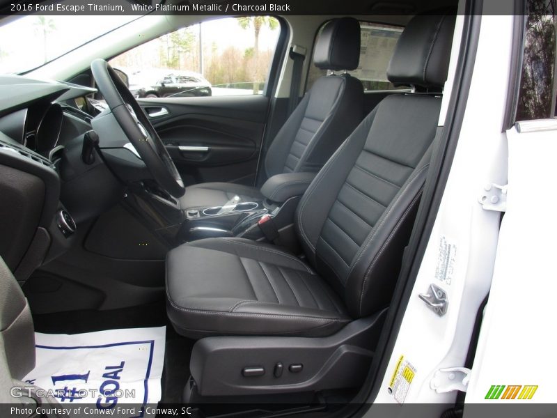White Platinum Metallic / Charcoal Black 2016 Ford Escape Titanium