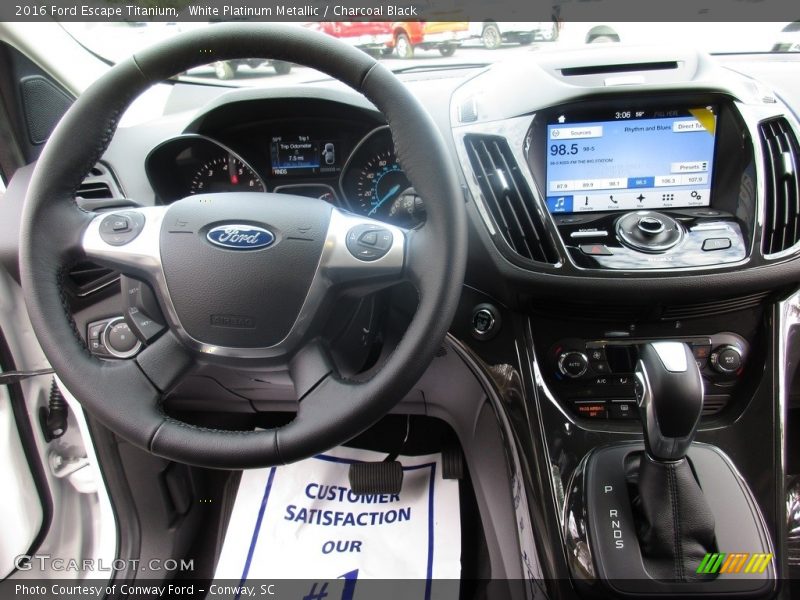 White Platinum Metallic / Charcoal Black 2016 Ford Escape Titanium