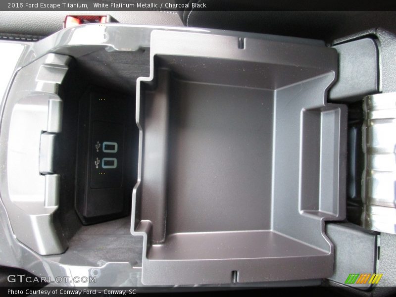 White Platinum Metallic / Charcoal Black 2016 Ford Escape Titanium