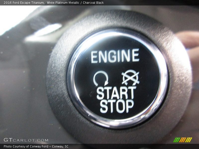 White Platinum Metallic / Charcoal Black 2016 Ford Escape Titanium