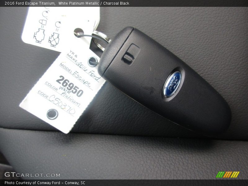 White Platinum Metallic / Charcoal Black 2016 Ford Escape Titanium