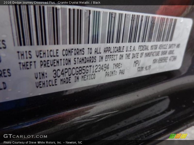 Granite Crystal Metallic / Black 2016 Dodge Journey Crossroad Plus