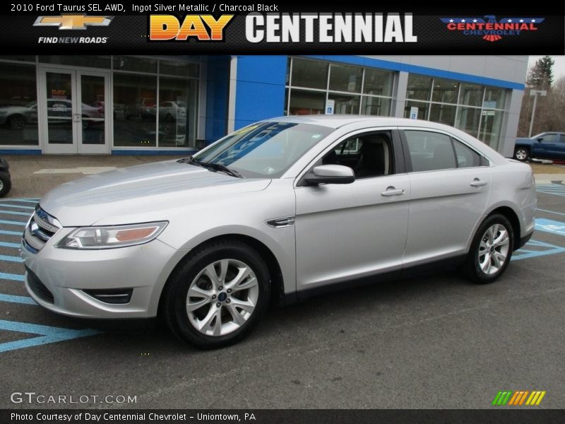 Ingot Silver Metallic / Charcoal Black 2010 Ford Taurus SEL AWD