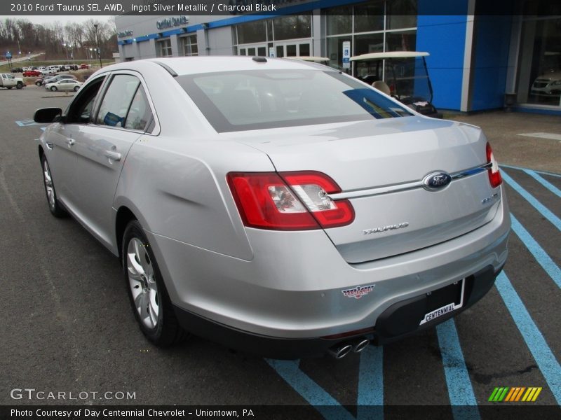 Ingot Silver Metallic / Charcoal Black 2010 Ford Taurus SEL AWD