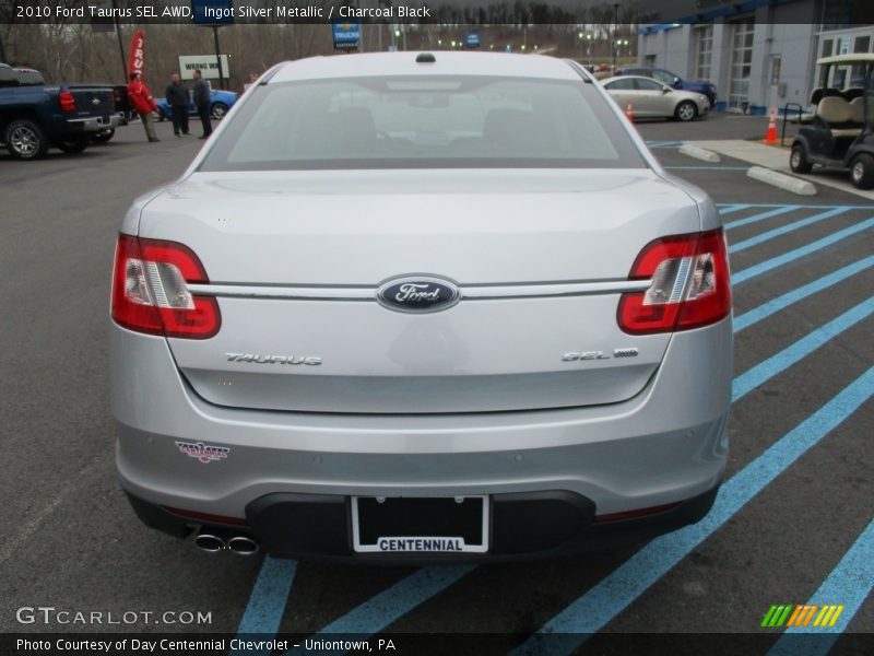 Ingot Silver Metallic / Charcoal Black 2010 Ford Taurus SEL AWD