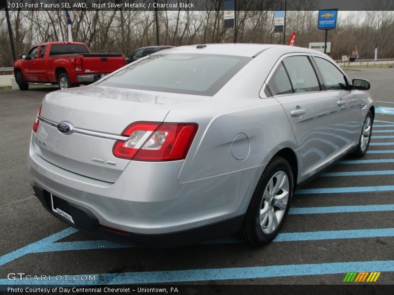 Ingot Silver Metallic / Charcoal Black 2010 Ford Taurus SEL AWD