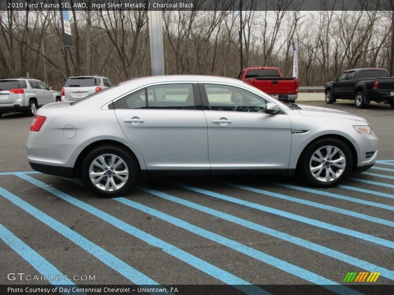 Ingot Silver Metallic / Charcoal Black 2010 Ford Taurus SEL AWD