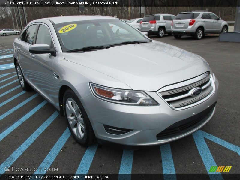 Ingot Silver Metallic / Charcoal Black 2010 Ford Taurus SEL AWD