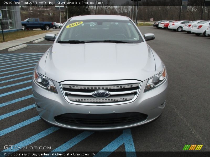 Ingot Silver Metallic / Charcoal Black 2010 Ford Taurus SEL AWD