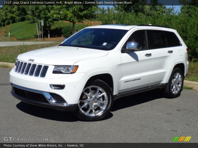 Bright White / Summit Dark Sienna Brown/Black 2015 Jeep Grand Cherokee Summit 4x4
