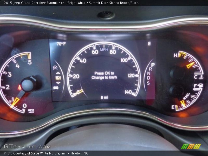 Bright White / Summit Dark Sienna Brown/Black 2015 Jeep Grand Cherokee Summit 4x4