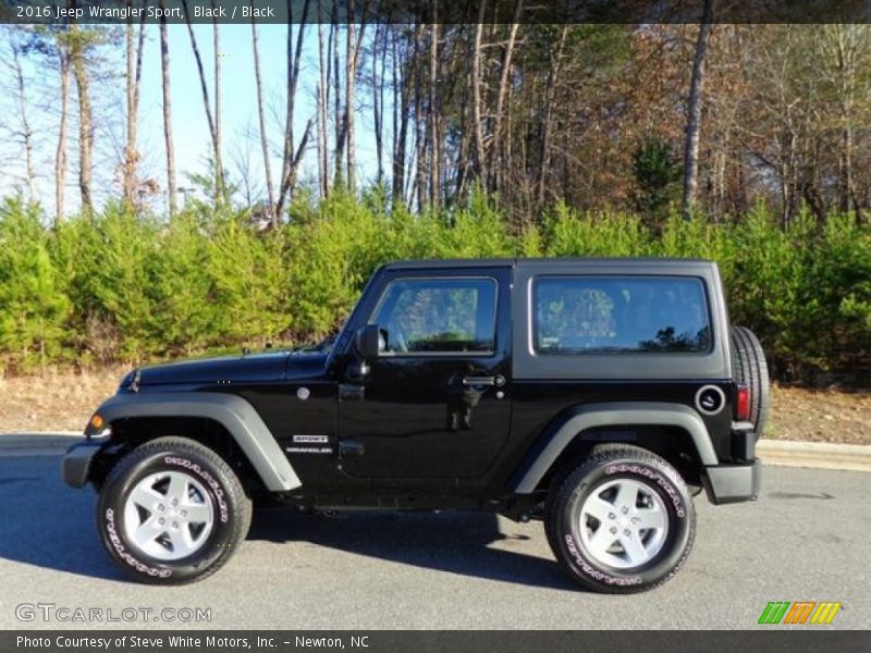 Black / Black 2016 Jeep Wrangler Sport