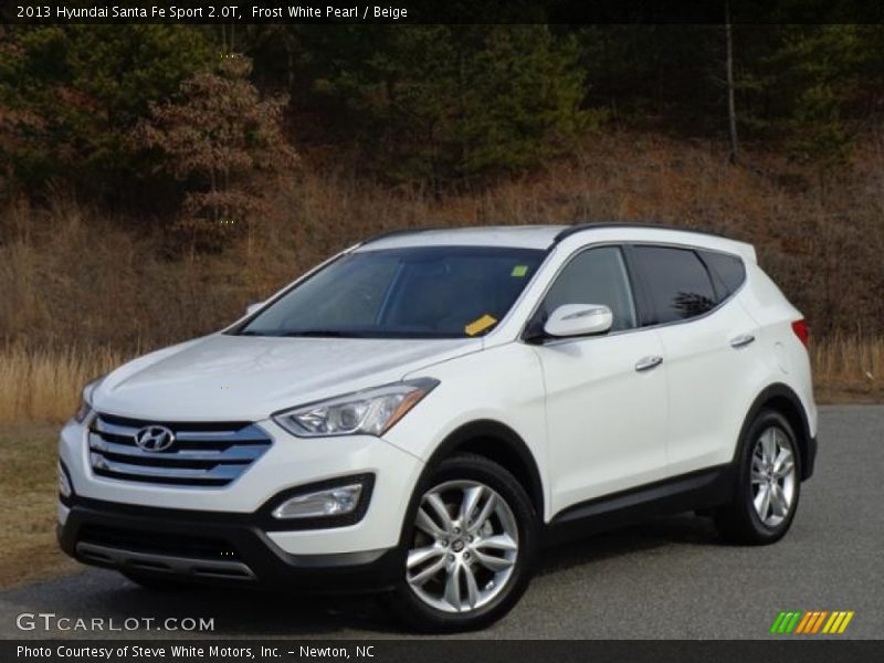 Frost White Pearl / Beige 2013 Hyundai Santa Fe Sport 2.0T