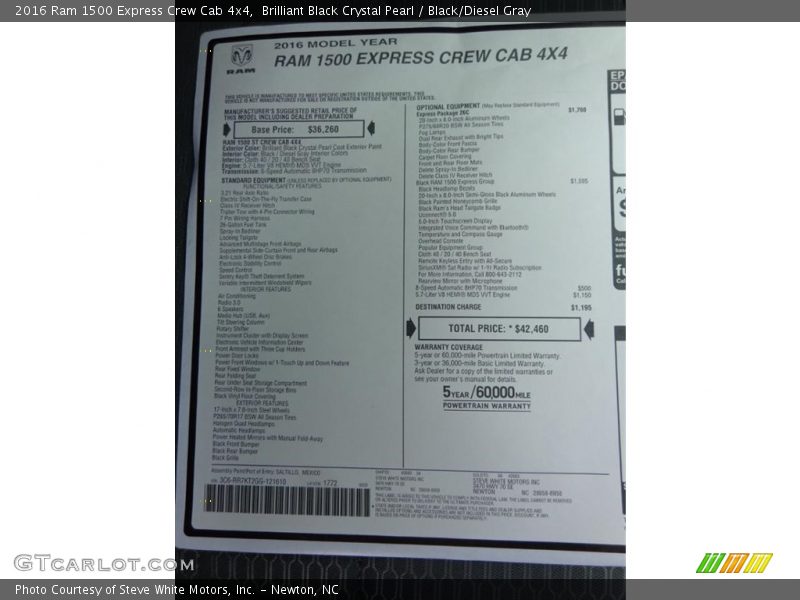 Brilliant Black Crystal Pearl / Black/Diesel Gray 2016 Ram 1500 Express Crew Cab 4x4
