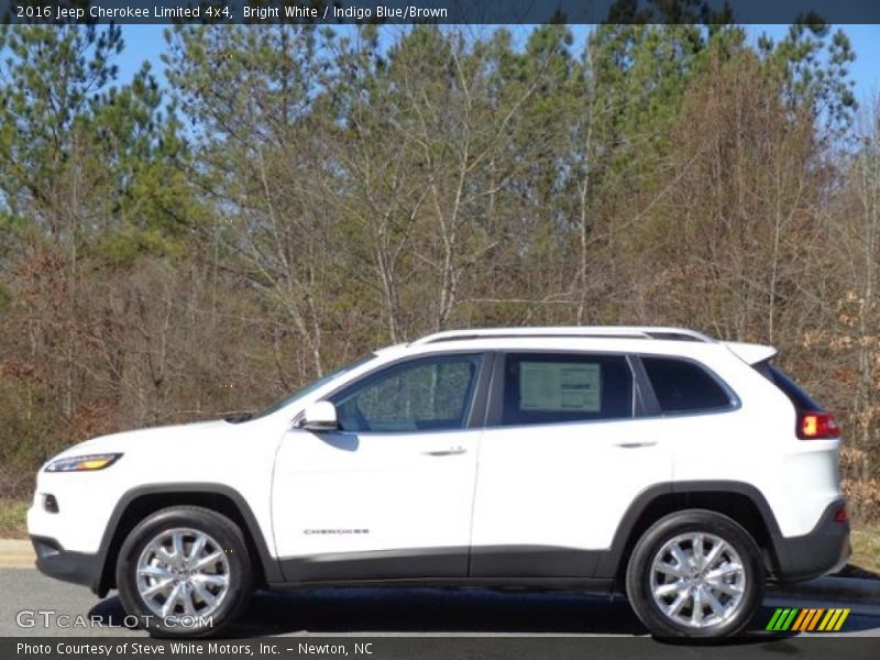 Bright White / Indigo Blue/Brown 2016 Jeep Cherokee Limited 4x4