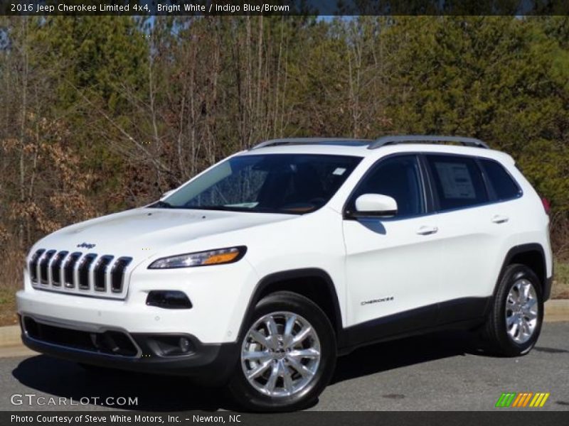 Bright White / Indigo Blue/Brown 2016 Jeep Cherokee Limited 4x4