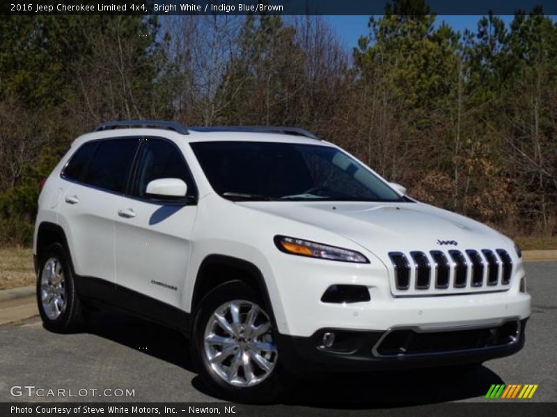 Bright White / Indigo Blue/Brown 2016 Jeep Cherokee Limited 4x4