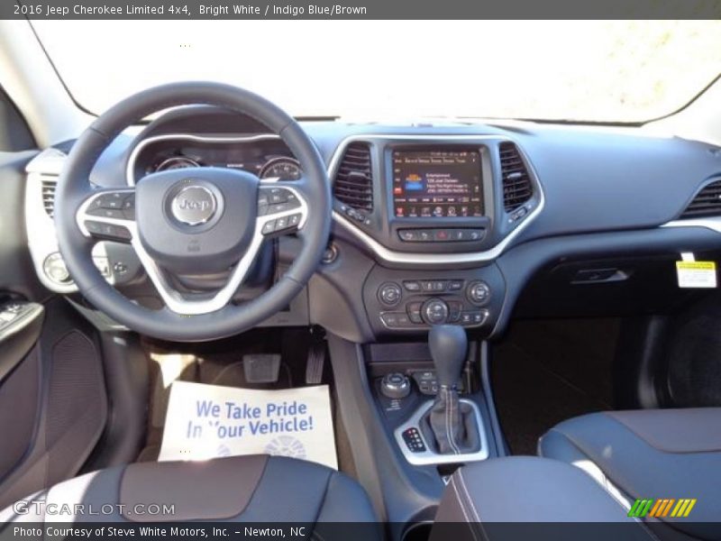 Bright White / Indigo Blue/Brown 2016 Jeep Cherokee Limited 4x4