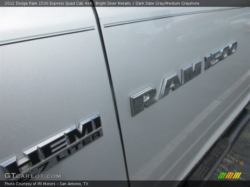 Bright Silver Metallic / Dark Slate Gray/Medium Graystone 2012 Dodge Ram 1500 Express Quad Cab 4x4