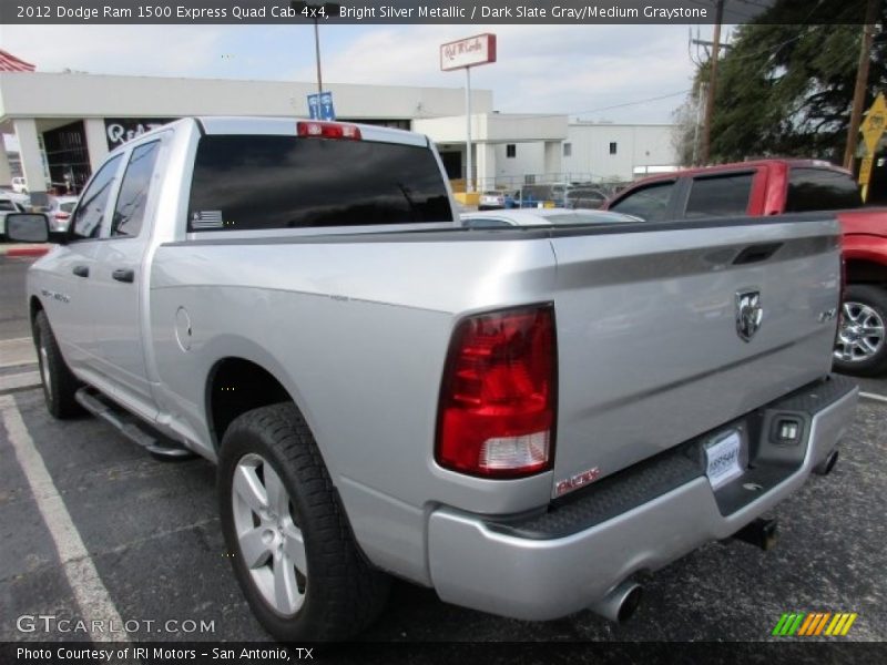 Bright Silver Metallic / Dark Slate Gray/Medium Graystone 2012 Dodge Ram 1500 Express Quad Cab 4x4