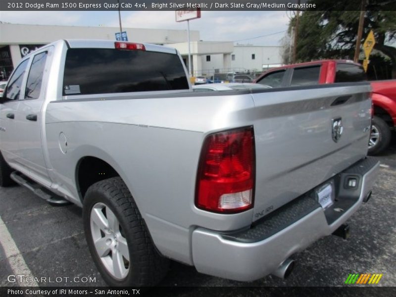 Bright Silver Metallic / Dark Slate Gray/Medium Graystone 2012 Dodge Ram 1500 Express Quad Cab 4x4