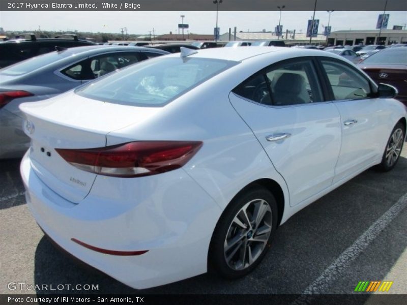 White / Beige 2017 Hyundai Elantra Limited