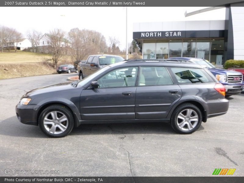Diamond Gray Metallic / Warm Ivory Tweed 2007 Subaru Outback 2.5i Wagon