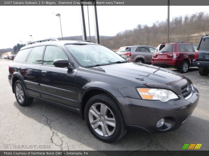 Diamond Gray Metallic / Warm Ivory Tweed 2007 Subaru Outback 2.5i Wagon