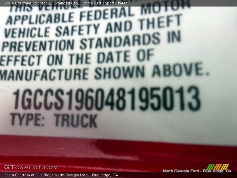Victory Red / Sport Pewter 2004 Chevrolet Colorado LS Extended Cab