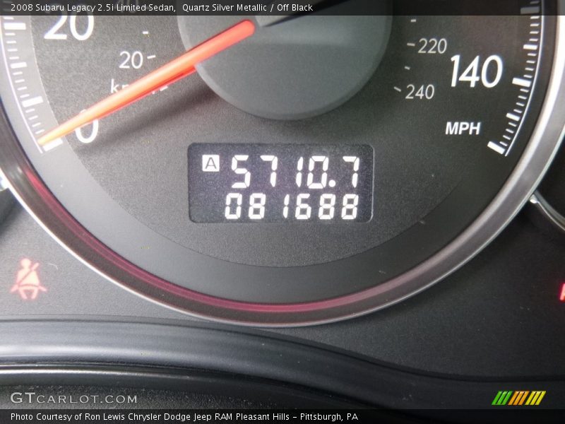 Quartz Silver Metallic / Off Black 2008 Subaru Legacy 2.5i Limited Sedan