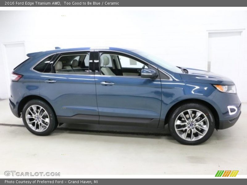 Too Good to Be Blue / Ceramic 2016 Ford Edge Titanium AWD