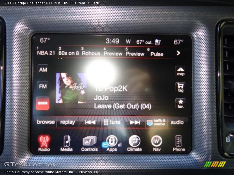 B5 Blue Pearl / Black 2016 Dodge Challenger R/T Plus