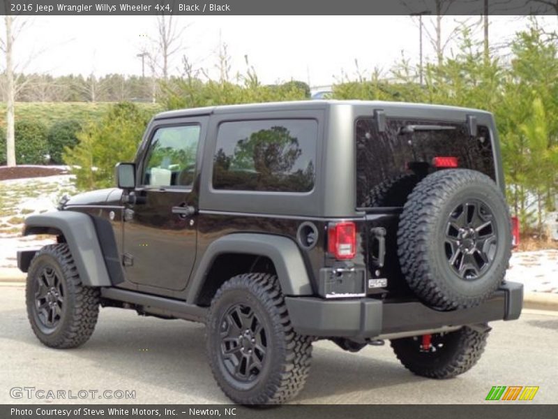 Black / Black 2016 Jeep Wrangler Willys Wheeler 4x4