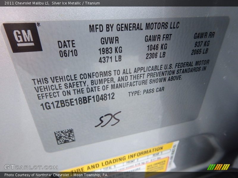 Silver Ice Metallic / Titanium 2011 Chevrolet Malibu LS