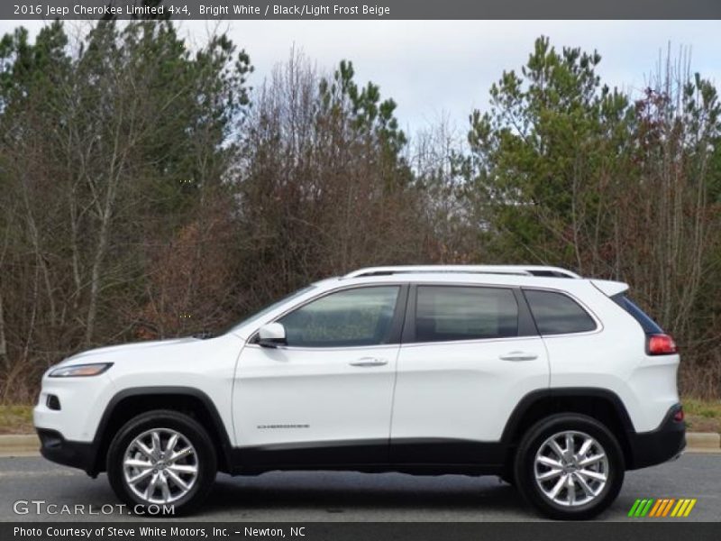 Bright White / Black/Light Frost Beige 2016 Jeep Cherokee Limited 4x4