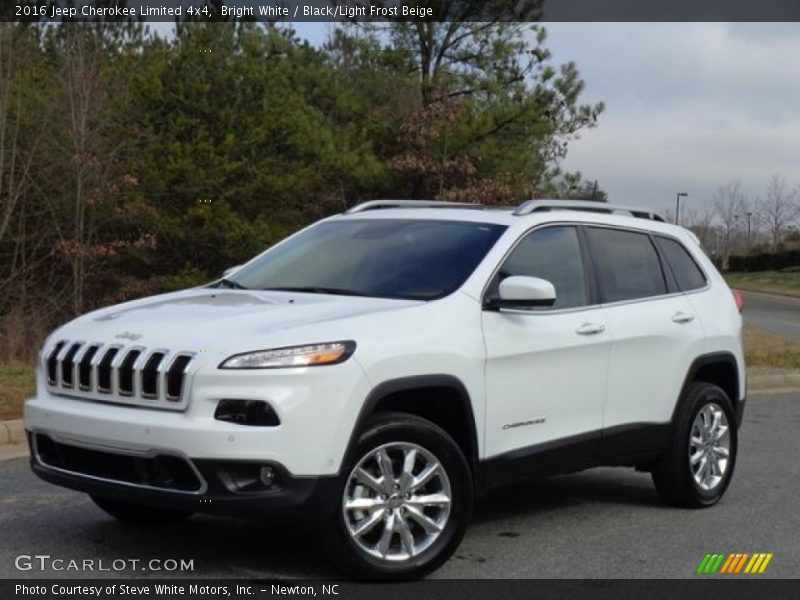 Bright White / Black/Light Frost Beige 2016 Jeep Cherokee Limited 4x4