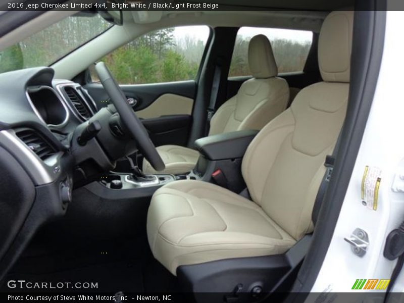 Bright White / Black/Light Frost Beige 2016 Jeep Cherokee Limited 4x4