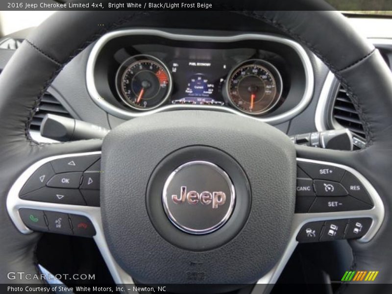 Bright White / Black/Light Frost Beige 2016 Jeep Cherokee Limited 4x4