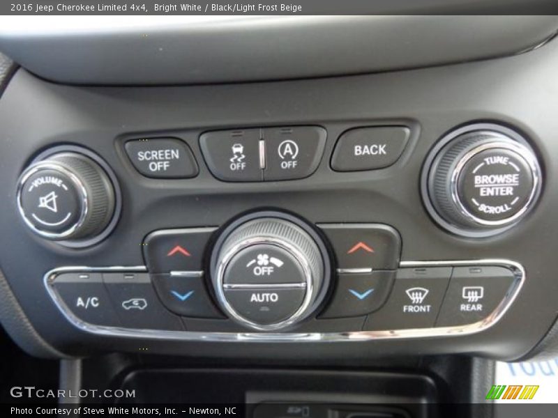 Bright White / Black/Light Frost Beige 2016 Jeep Cherokee Limited 4x4