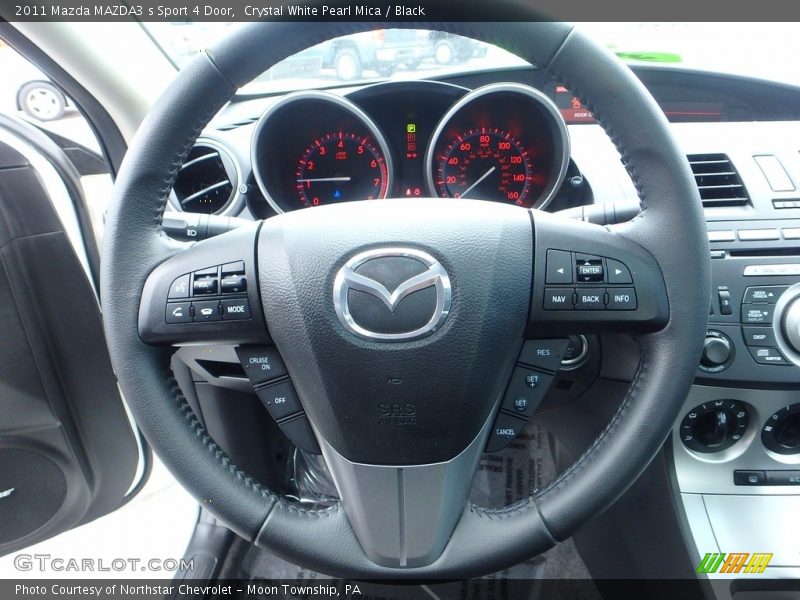 Crystal White Pearl Mica / Black 2011 Mazda MAZDA3 s Sport 4 Door