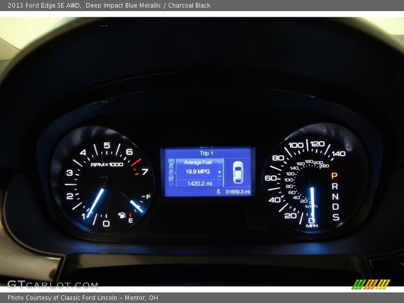 Deep Impact Blue Metallic / Charcoal Black 2013 Ford Edge SE AWD