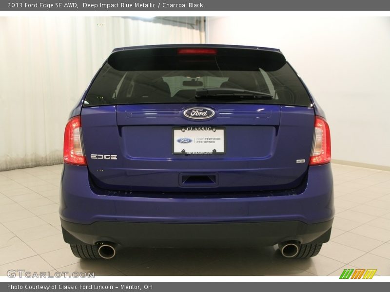 Deep Impact Blue Metallic / Charcoal Black 2013 Ford Edge SE AWD