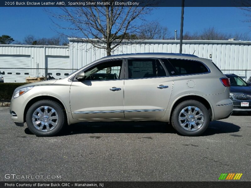 Sparkling Silver Metallic / Ebony/Ebony 2016 Buick Enclave Leather AWD