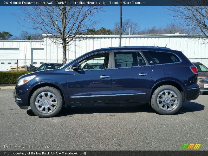 Dark Sapphire Blue Metallic / Light Titanium/Dark Titanium 2016 Buick Enclave Leather AWD