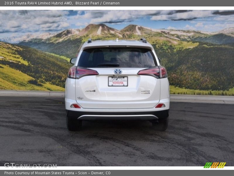 Blizzard Pearl / Cinnamon 2016 Toyota RAV4 Limited Hybrid AWD